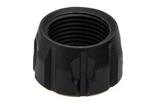 Strike Industries Barrel Cover 1/2x28 Thread Protector for Pistols features a black anodized finish